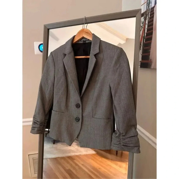 Express 2 Button Professional Blazer Retail‎ 150 Gray - Picture 1 of 5